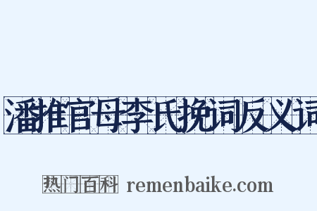 潘推官母李氏挽词反义词是什么意思的图片